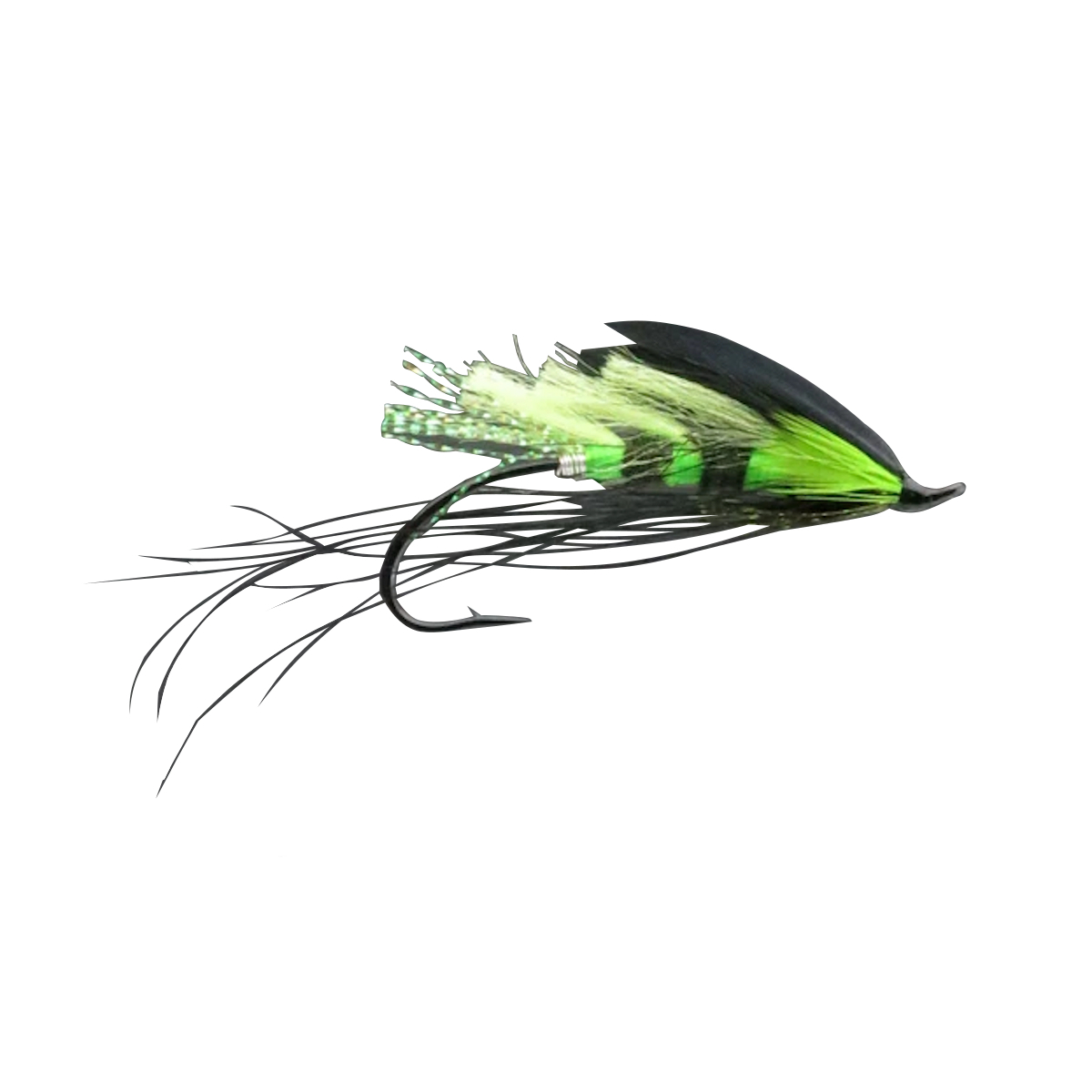 Cosseboom Green Single Hook Salmon Fly - Shadow Flies