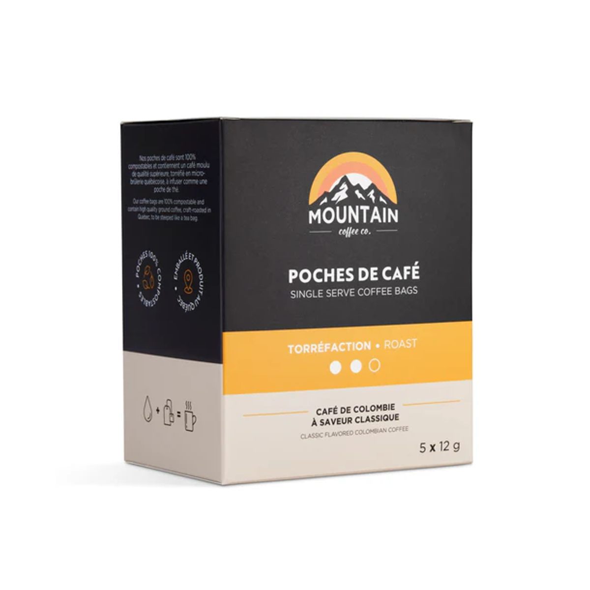 Mountain Coffee - Box of 5 Medium Roast Single Use Coffee Bags