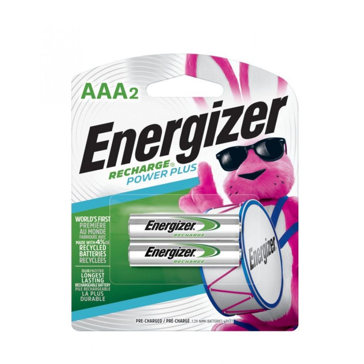 Energizer - Rechargeable Batteries NiMH AAA-2 Card