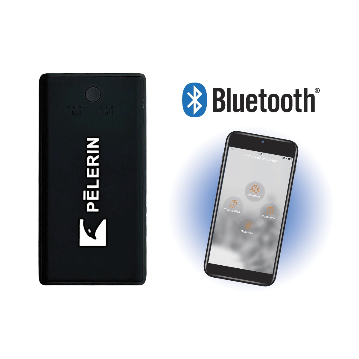 Pèlerin - Heated Socks-2 app Batteries, USB-C