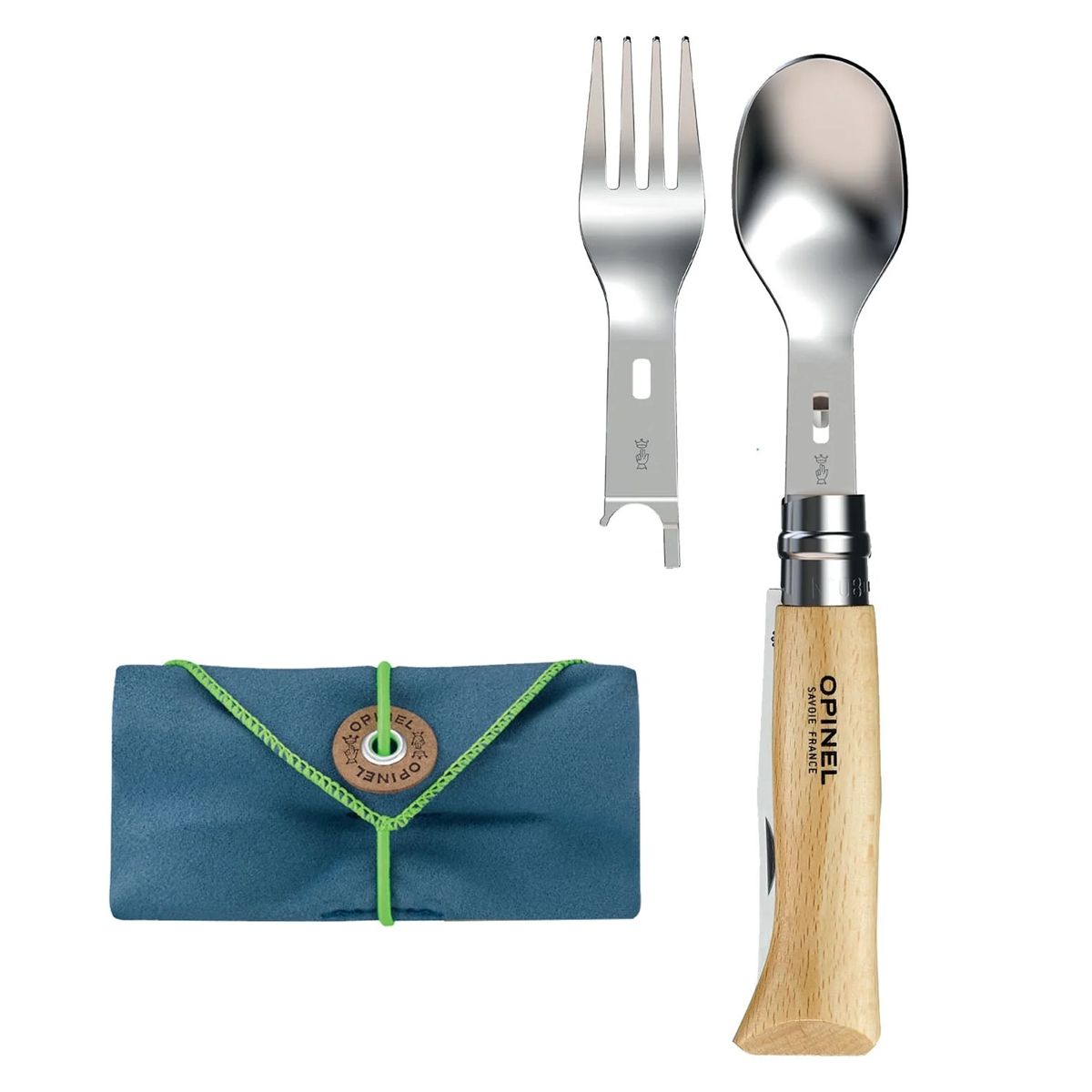 Opinel - Picnic+ Cutlery Complete Set with N°08 Folding Knife