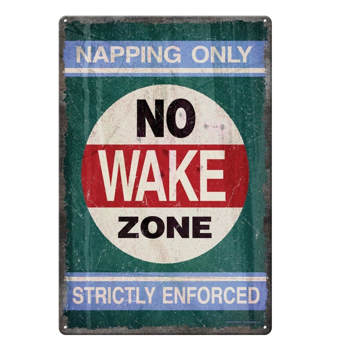 Rivers Edge Products - Panneau en métal  drôle, vintage, personnalisé - No Wake Zone