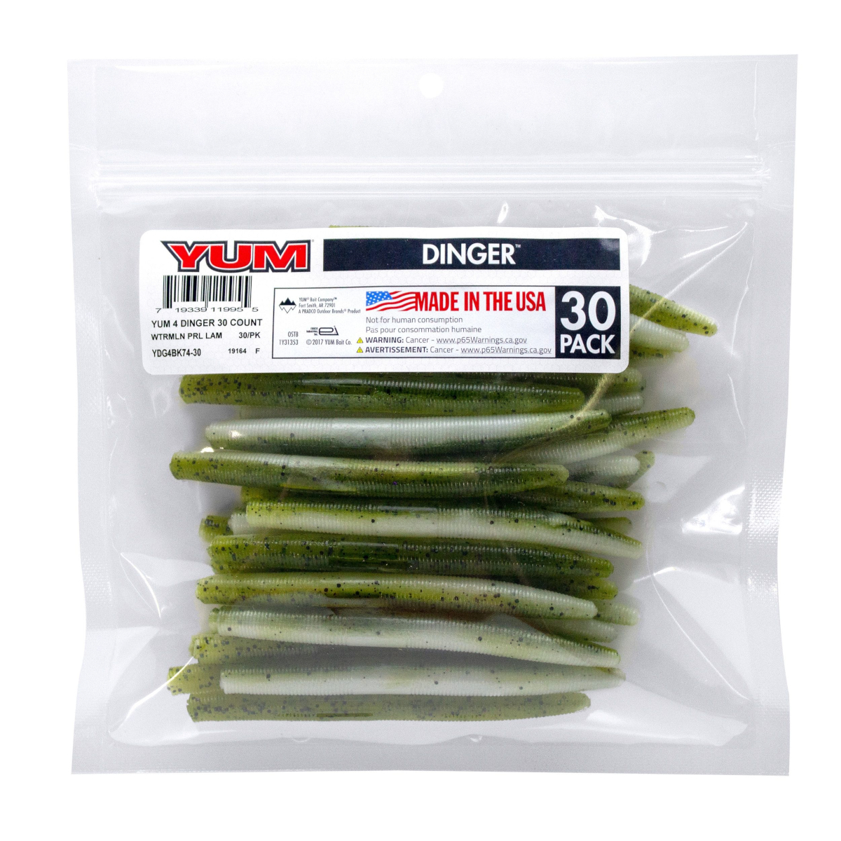 Yum - Leurre souple Vers Dinger - 4''